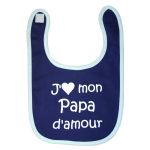 Bavoir J'aime mon papa d'amour marine - BB & Co