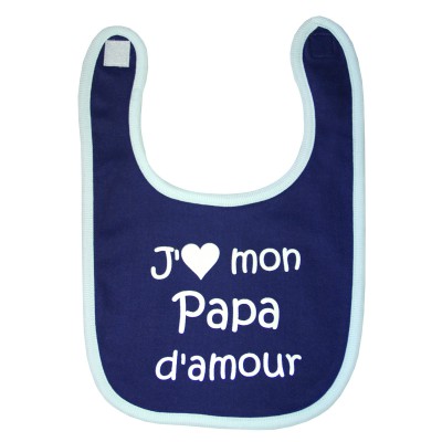 Bavoir J'aime mon papa d'amour marine par BB & Co