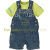 Ensemble T-shirt manches courtes et salopette en jean Un monde de couleurs