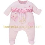 Pyjama en maille Aquarelle rose (naissance au 9 mois) - Sucre d'orge