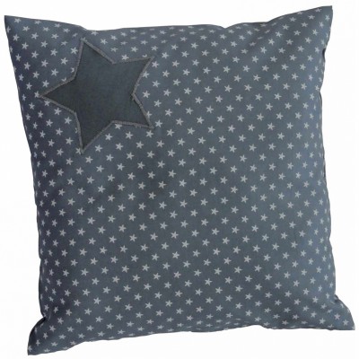 Petit coussin etoiles ardoise (23 x 23 cm)