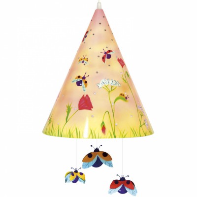 Suspension lumineuse Nuit�jours Coccinelle  et Coquelicot   par  L'oiseau bateau