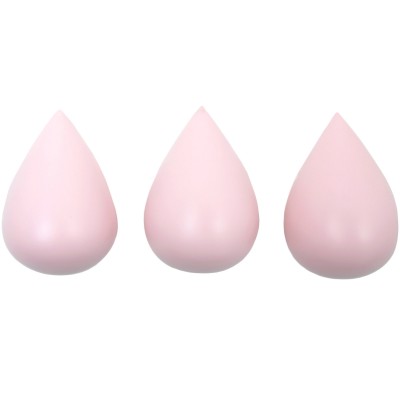 Lot de 3 patères goutte rose clair