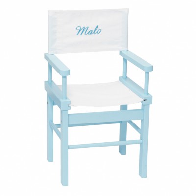 Fauteuil metteur en sc�ne Un dimanche au bord de l'eau blanc et bleu (personnalisable) par Moulin Roty