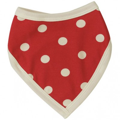 Bavoir bandana réversible pois rouge (taille unique)