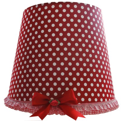 Abat-jour candy colours rouge à pois blancs pour suspension (35 x 28 cm)