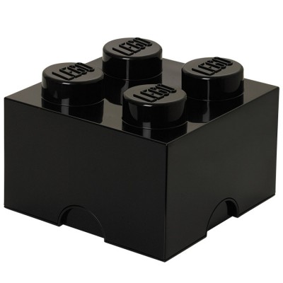 Boîte de rangement empilable lego noire 4 plots