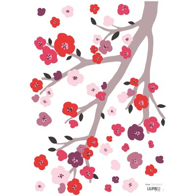 Stickers a3 branche fleurs de cerisier by chloé lefeuvre (29,7 x 42 cm)