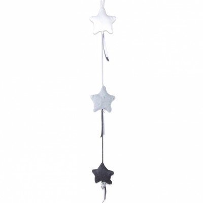 Guirlande 3 etoiles cable uni gris anthracite / gris / blanc