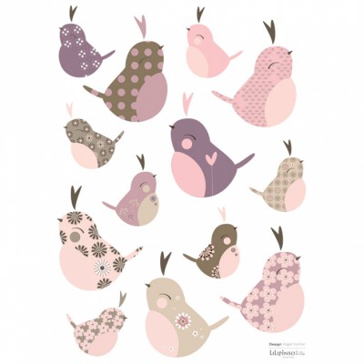 Stickers a3 oiseaux du levant by magali fournier (29,7 x 42 cm)