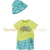 Ensemble T-shirt, bermuda et bob Un monde de couleurs (3 mois au 24 mois)