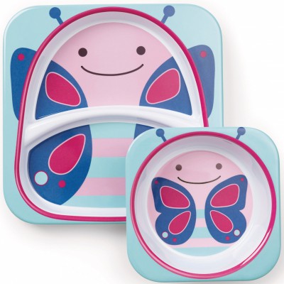 Kit assiette et bol papillon