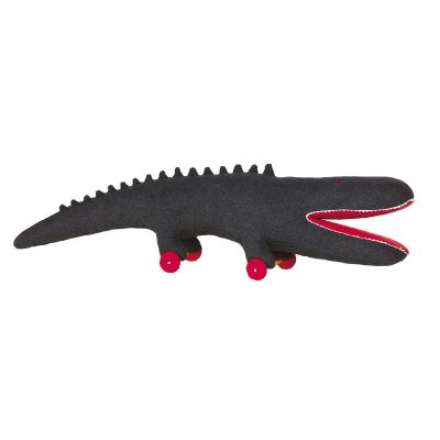 Crocodile g�ant � roulettes gris fonc� (105 cm) par Trousselier