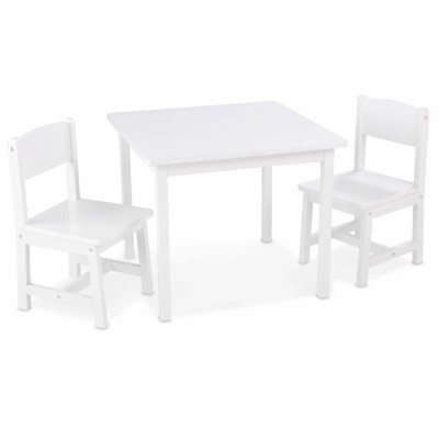 Ensemble table et 2 chaises blanc