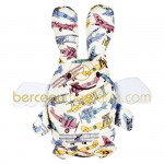 Petit doudou hochet Ange lapin liberty avions (12cm) - Trousselier