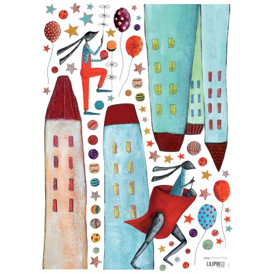 Stickers a3 royal circus les machinistes by manuela magni (29,7 x 42 cm)