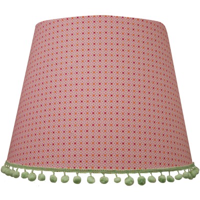 Abat-jour pretty pastels rose et vert pour lampe debout (35 x 28 cm)