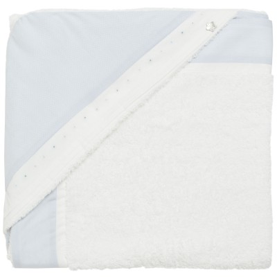 Cape de bain tendresse bleue ciel (70 x 70 cm)