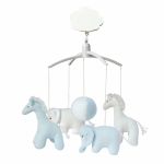 Mobile musical Girafe, �l�phant bleu et blanc - Trousselier