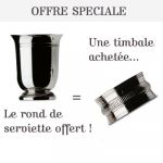 OFFRE SPECIALE : Timbale Godrons argent 925� + Rond de serviette offert - Ercuis