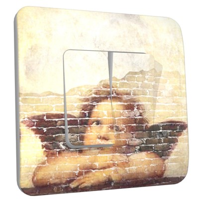 Interrupteur décoré double duo d'anges