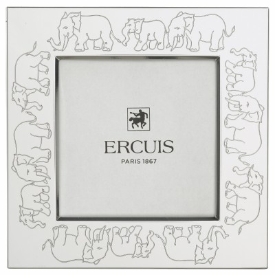 Cadre � photos El�phants (m�tal argent�) par Ercuis