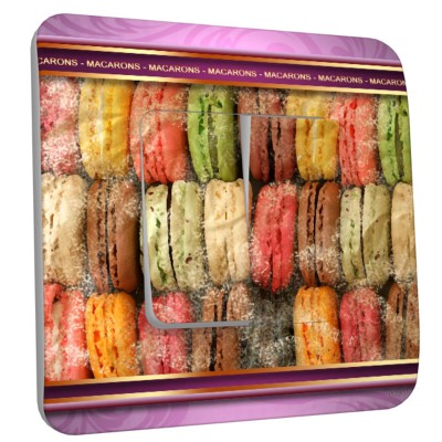 Interrupteur décoré double macarons