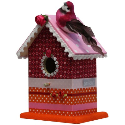 Cabane à oiseaux candy colours girl power (12 x 9 x 16 cm)
