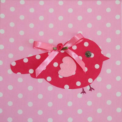 Tableau candy colours bye bye birdie rose (20 x 20 cm)