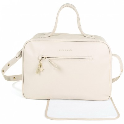 Sac à langer simili-cuir elodie beige