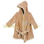 Peignoir de bain taupe Tendre Ours (0-6 mois) - Doudou et Compagnie