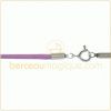 Collier cordon en coton parme (fermoir argent)