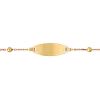 Gourmette b�b� plaque tonneau et petites boules (or jaune 750�)