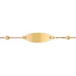 Gourmette b�b� plaque tonneau et petites boules (or jaune 750�) - Berceau magique bijoux