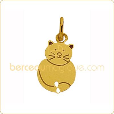 Pendentif chat (or jaune) par A.Augis