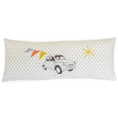 Coussin drapeaux et voiture (20 x 50 cm)