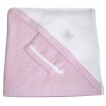 Sortie de bain avec gant rose et blanc (100 x 100 cm) - Red Castle