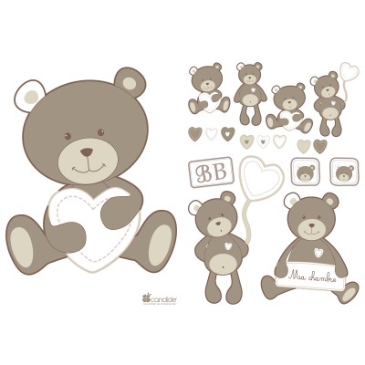 Stickers muraux repositionnables tinours