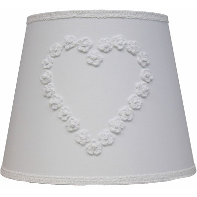 Abat-jour silver star coeur blanc pour suspension (35 x 28 cm)