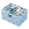 Coffret � musique damiers bleu Flower fairies