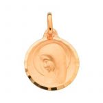 M�daille Vierge entour�e diamant�e (or jaune 375�) - Berceau magique bijoux