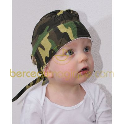 Bandana camouflage vert anti-UV BabyWrapz (2-5 ans) par BB & Co