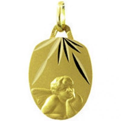 M�daille Ange r�veur (or jaune) par A.Augis