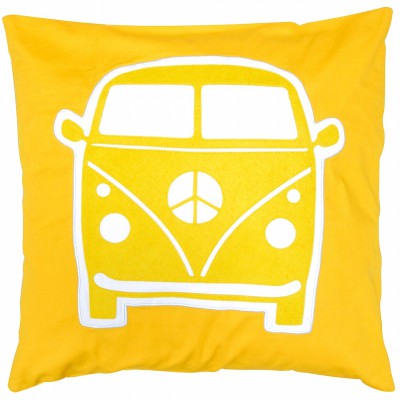 Coussin carré little van jaune (40 x 40 cm)