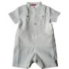 Tenue de bapt�me salopette et chemise (1 mois � 2 ans)