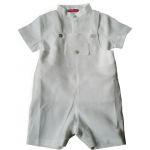 Tenue de bapt�me salopette et chemise (1 mois � 2 ans) - Nice Kids