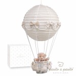 Lampe montgolfi�re ours vichy beige - Pasito a pasito