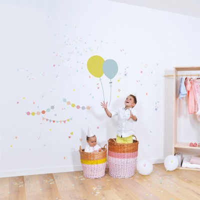 Sticker ballons vert et bleu animals party by sarah betz