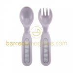 Lot de 2 couverts poudr� rose - B�aba