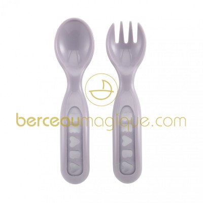 Lot de 2 couverts poudr� rose par B�aba